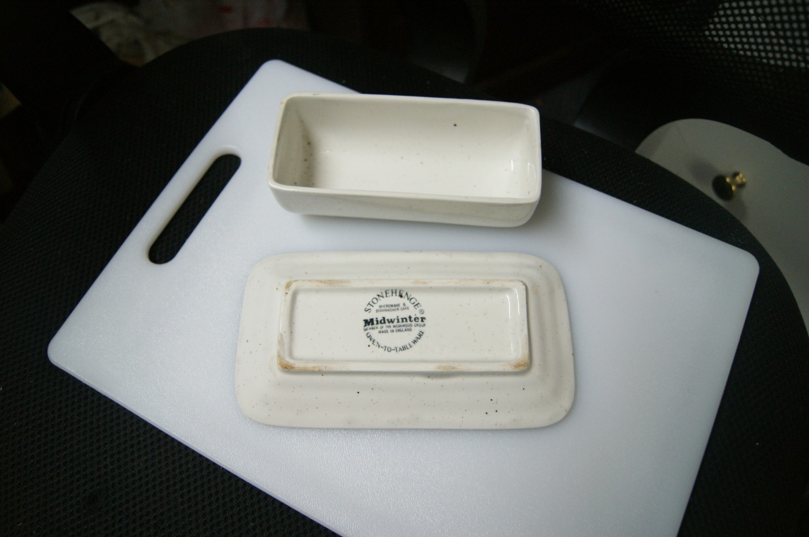 STONEHENGE MIDWINTER BUTTER DISH MADE IN ENGLAND