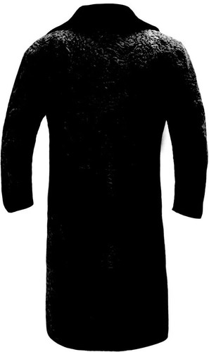 Pre-owned Handmade Real Fur Karakul Fur Persian Lamb Fur Long Coat Mink Fur Collar All Sizes In Black
