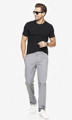 new express mens cast iron gray stretch cotton producer dress