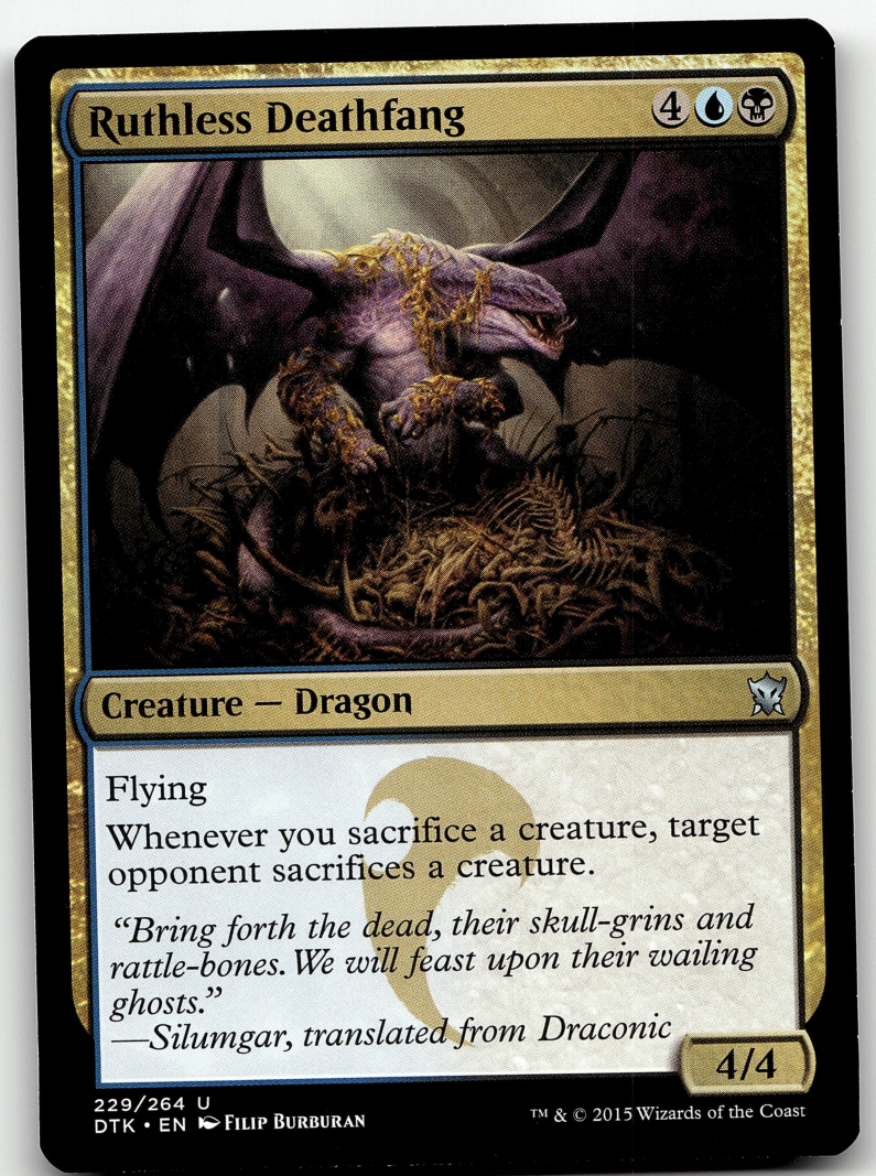 Ruthless Deathfang 2x FOIL DTK MTG Dragons of Tarkir Uncommon MINT blue black Ruthless Deathfang 2x FOIL DTK MTG Dragons of Tarkir Uncommon MINT blue black