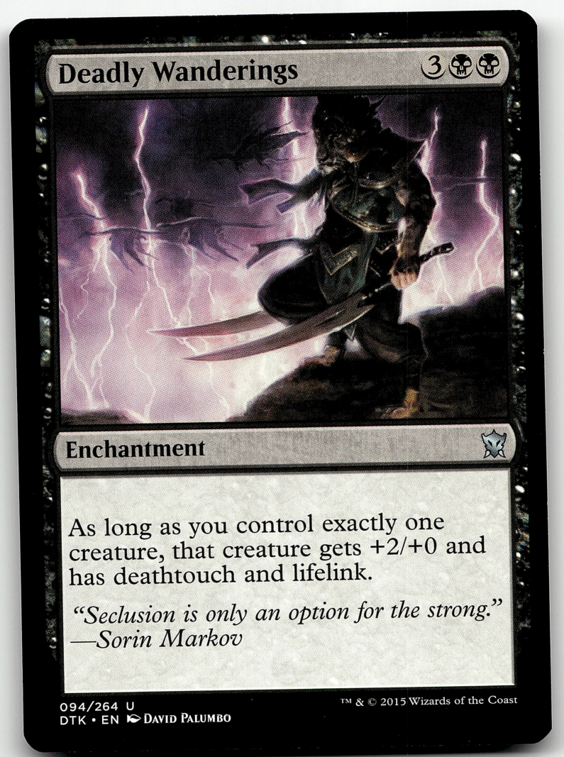 Deadly Wanderings 2x FOIL DTK MTG Dragons of Tarkir Uncommon MINT black Deadly Wanderings 2x FOIL DTK MTG Dragons of Tarkir Uncommon MINT black