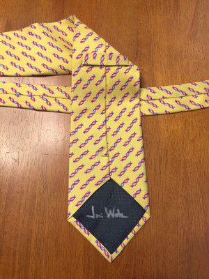 JAMES D. WATSON SIGNED DOUBLE HELIX DNA TIE CO-DISCOVERED DNA NOBEL BECKETT BAS