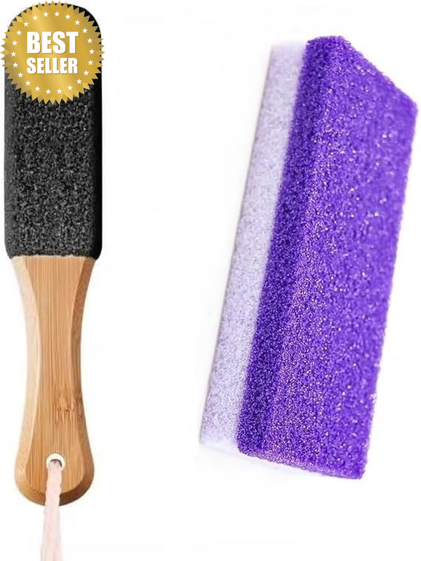 Foot Scrubber & Pumice Stone Set, Callus Remover Foot File with Heel Scraper for