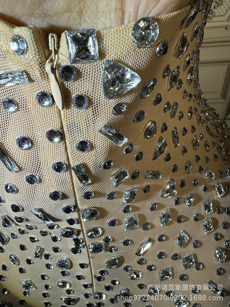 Pre-owned Cubic Floral Mermaids Evening Dresses Halter Beads Crystal Sheath Intricate In As Pic