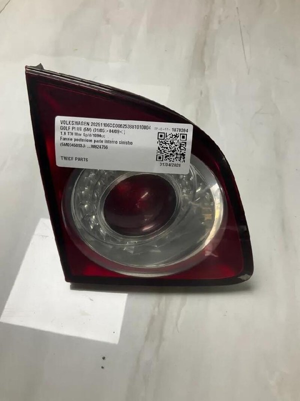 5M0945093J FANALE POSTERIORE PARTE INTERNO SINISTRO VOLKSWAGEN GOLF PLUS (5M)