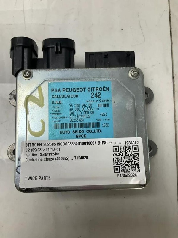 400692 CENTRALINA STERZO CITROEN C2 (09/03>01/10<) 1.1 BER. 3P/B/1124CC