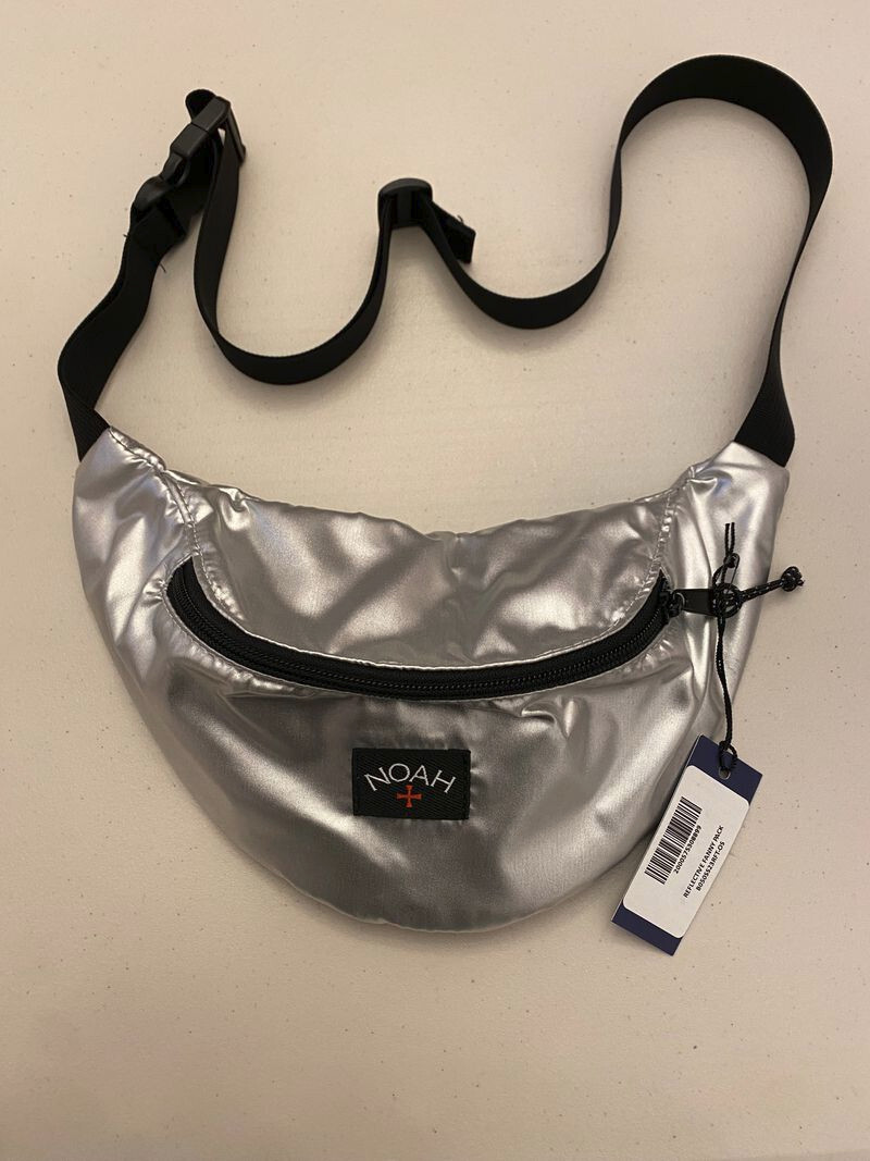 $95 NOAH NY Reflective silver fanny waist Pack bag