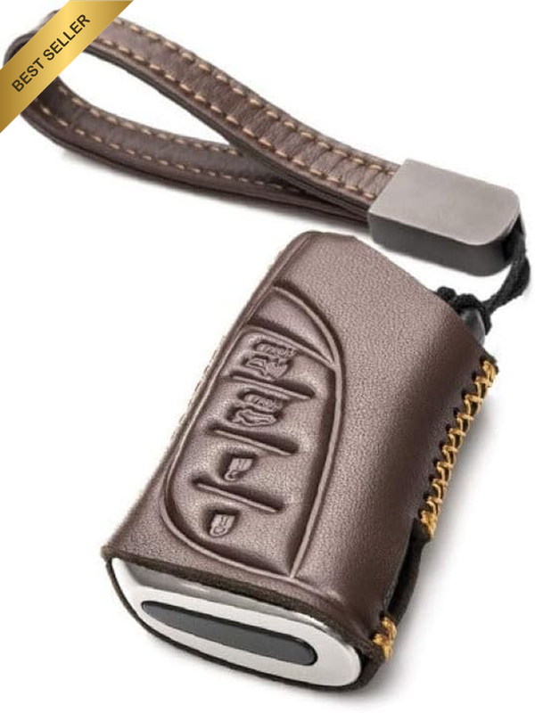 4-Button Genuine Leather Smart Key Fob Cover Compatible with Lexus ES/RX/UX/NX/G