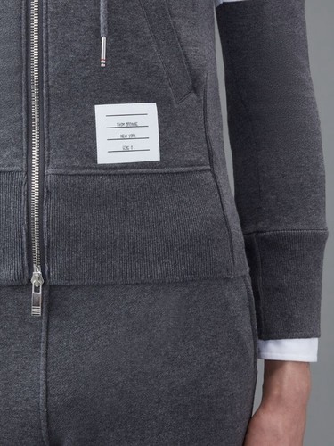 Pre-owned Thom Browne Classic Loopback 4-bar Full Zip Hoodie Dark Grey Sz 00 (xxs) In Gray