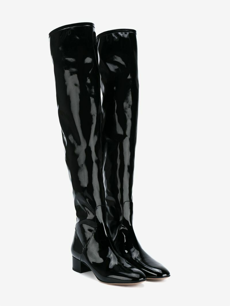 Valentino Garavani Thigh High Over The Knee Black Patent