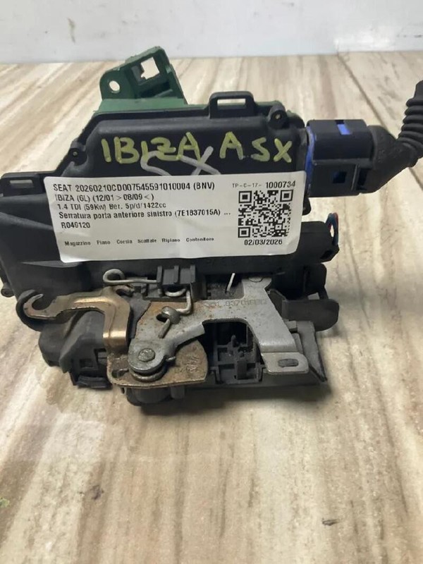 7E1837015A SERRATURA PORTA ANTERIORE SINISTRO SEAT IBIZA (6L) (12/01>08/09<)