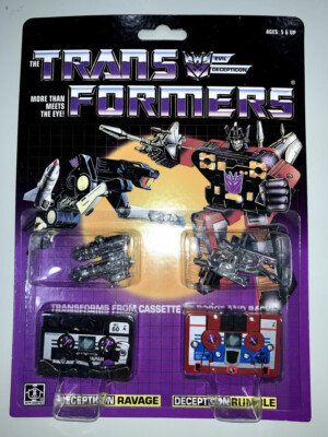 Transform G1 decepticons cassette ravage & rumble reissue mint MISB