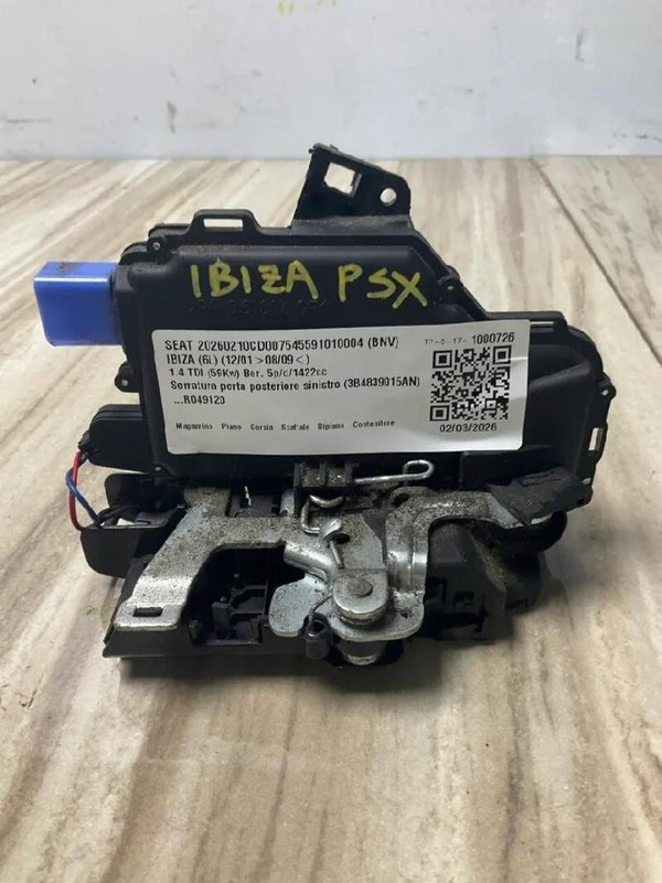 3B4839015AN SERRATURA PORTA POSTERIORE SINISTRO SEAT IBIZA (6L) (12/01>08/09<)