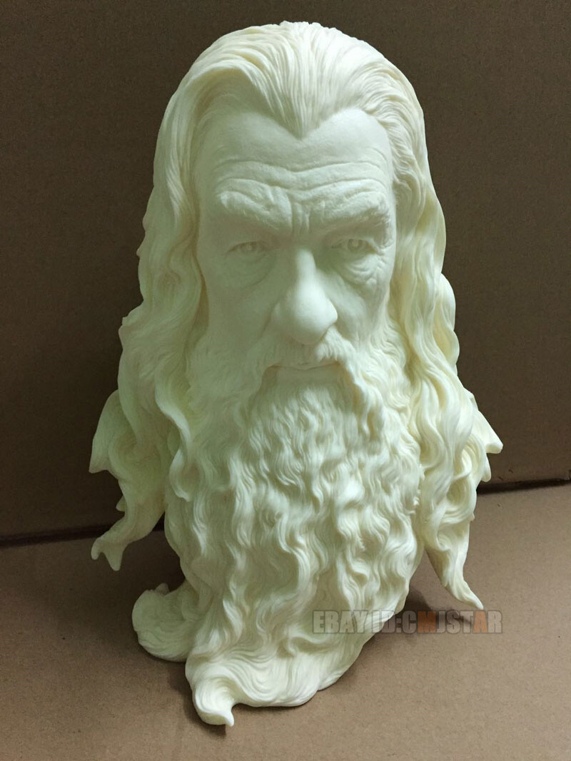 Unpainted The Hobbit White Robes of Wizard 1//1.5 Bust Statue Saruman Limited 99