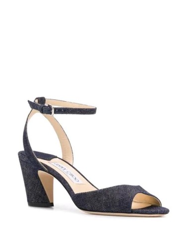 

Джинсовые босоножки на каблуке Jimmy Choo Miranda 65, синий индиго, 37 евро, США 7