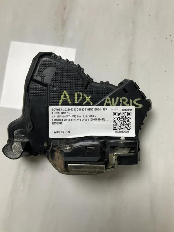6903012490 SERRATURA PORTA ANTERIORE DESTRO TOYOTA AURIS (01/07>) 1.6 16V M-MT