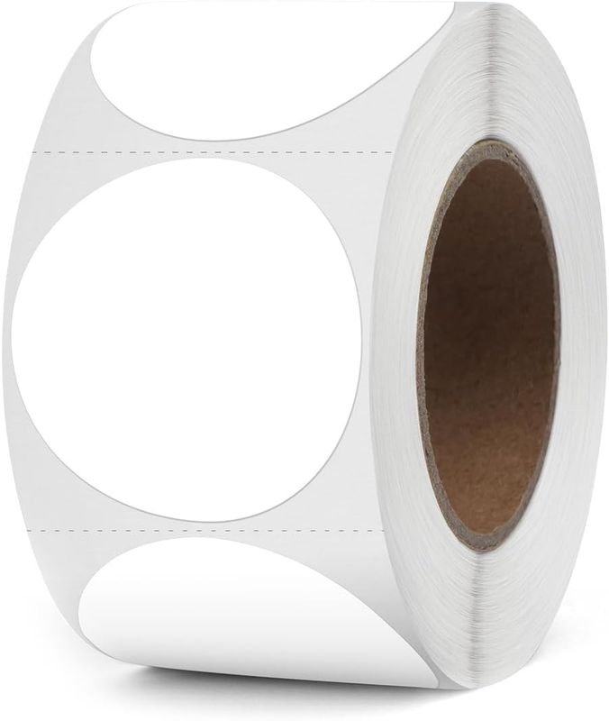 White round Thermal Labels 1.5 Inches Circle Thermal Sticker Paper Self-Adhesive