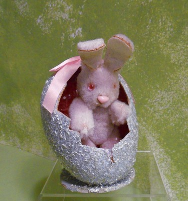 Vintage German Easter Egg with Bunny Rabbit Inside