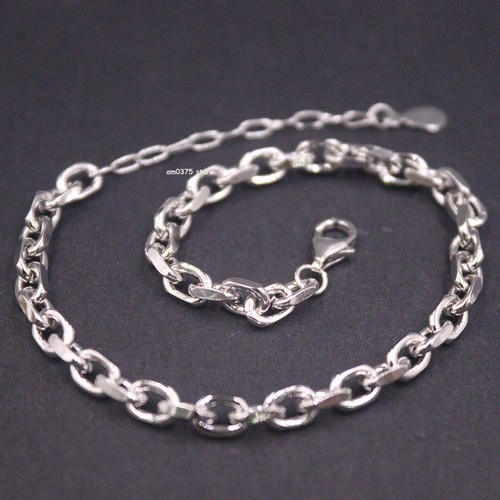 I'M OK for RHC Silver Cable Bracelet（L） Pure S925 Sterling Silver Bracelet For Men Women 4mm Solid