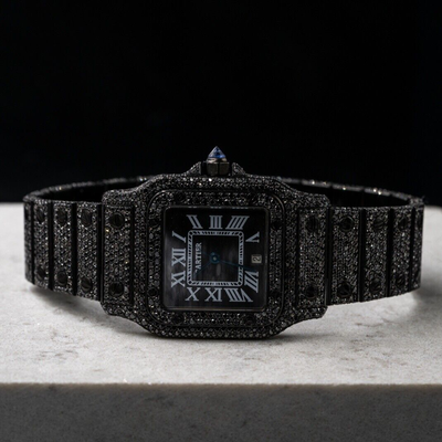 Cartier santos shop 100 black diamonds