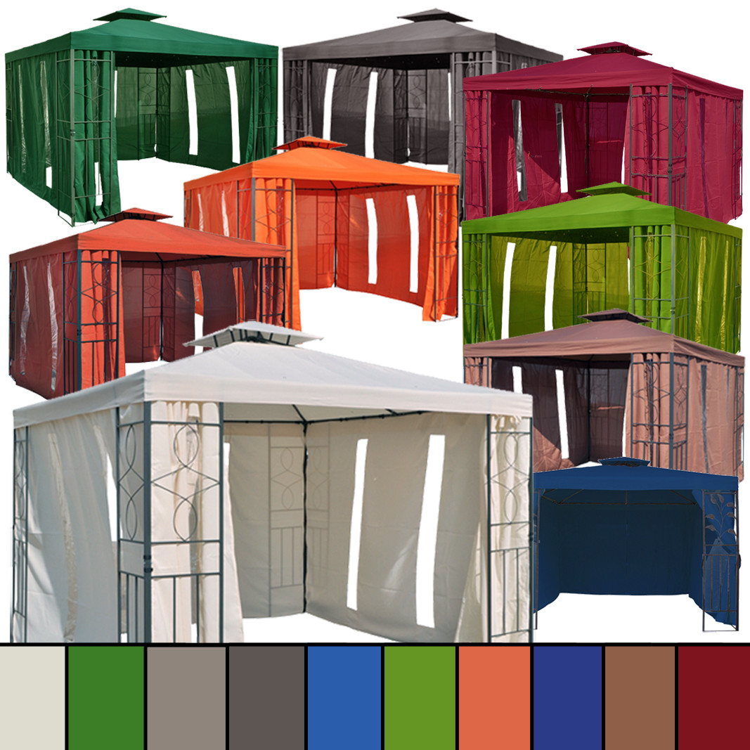4 SEITENTEILE f.Pavillon 3x3 beige braun grün terrakotta anthrazit blau bordeaux