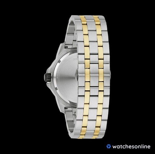 Pre-owned Bulova Men's Quartz Marine Star Silver Gold Diamond Indices Watch 44mm 98d175