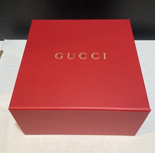 Authentic Gucci Medium Small Red Empty Gift Box With Tissue Paper