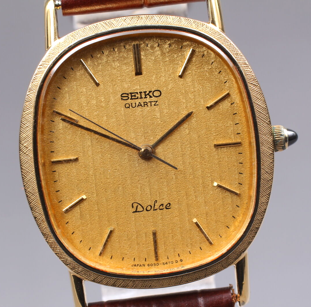 SEIKO セイコー ドルチェ 6030-5410 動作品 Vintage 1991 [Exc+5] New Batt SEIKO Dolce 6030-5410 Gold