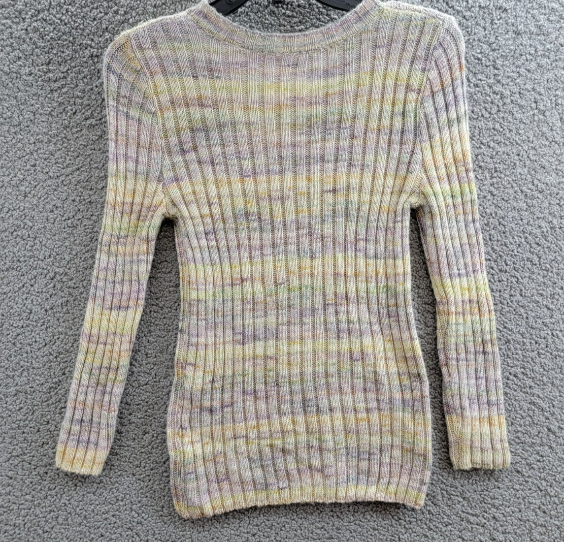 VANESSA BRUNO Arielle Wool Blend Ribbed Crewneck Sweater Womens S Multi Pullover - Picture 10 of 15