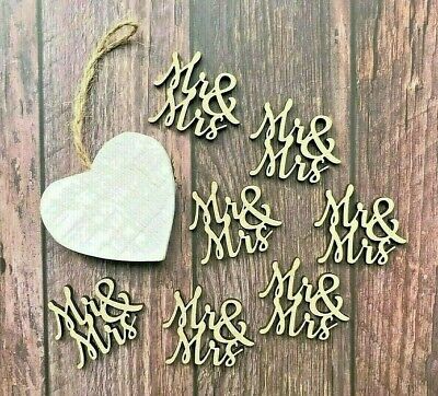 Mr and Mrs Wooden Table Confetti Wedding Rustic Vintage Wedding Wood Table Decor