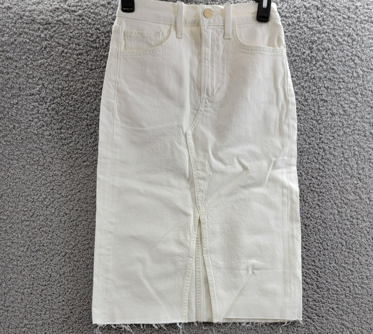 Joe's Jeans The Joplin Denim Skirt Women's 24 Optic White Button Zip Closure - Picture 2 of 16
