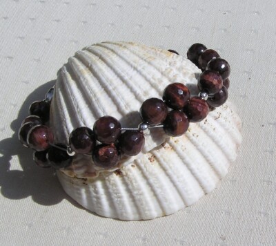 Red Tiger Eye Crystal Gemstone Chakra Beaded Bracelet  ''Red Spirit'' Free UK Post
