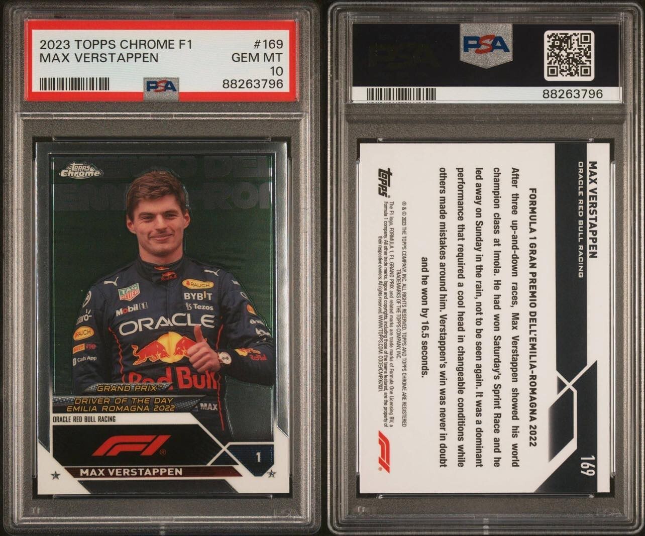 Max Verstappen #169 - 2023 Topps Chrome Formula 1 F1 - PSA