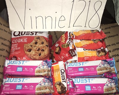 74 Quest Bars Birthday Cake Mini Peanut Butter Cups Cookies Gooey Candy Bites
