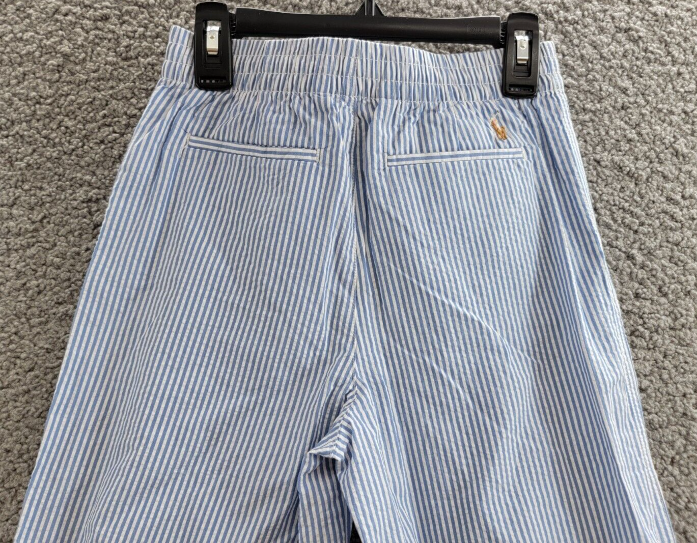 Polo Ralph Lauren Polo Prepster Seersucker Pants Girl's 10 Blue Button Closure~ - Picture 13 of 18