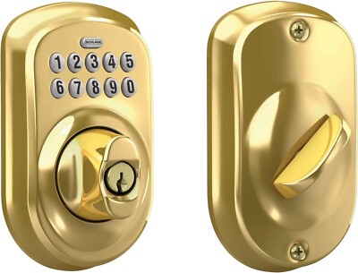 Schlage BE365 V PLY 505 Plymouth Keypad Deadbolt, Electronic Keyless Entry Lock