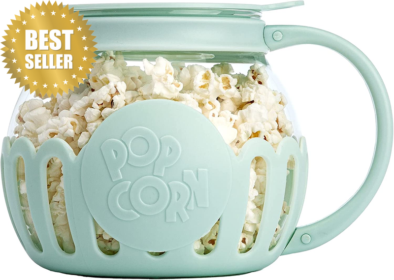 Patented Micro-Pop Microwave Popcorn Popper with Temperature Safe Glass, 3-In-1