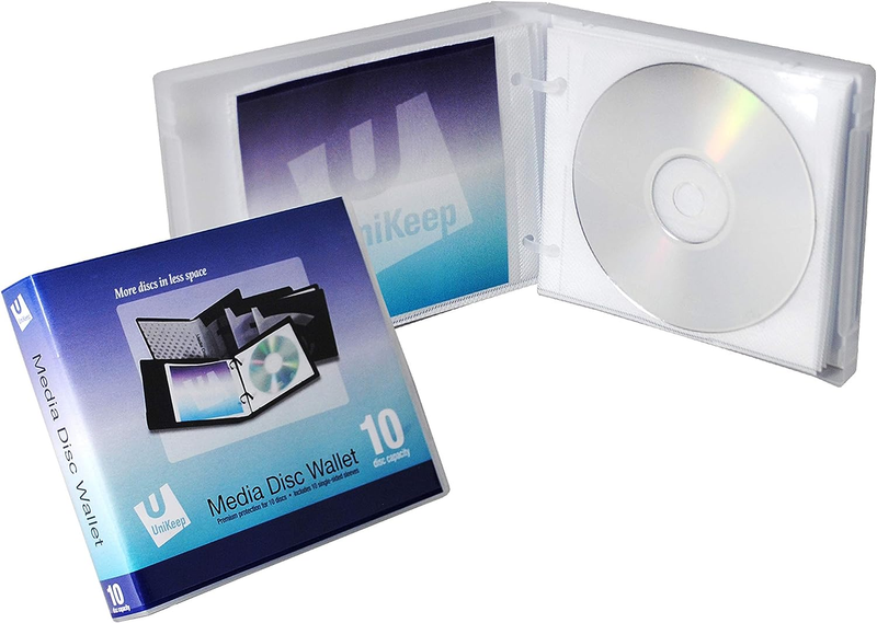 10 CD/DVD Plastic Enclosed Case with 10 Pages - Pack of 3 Cases with Pages