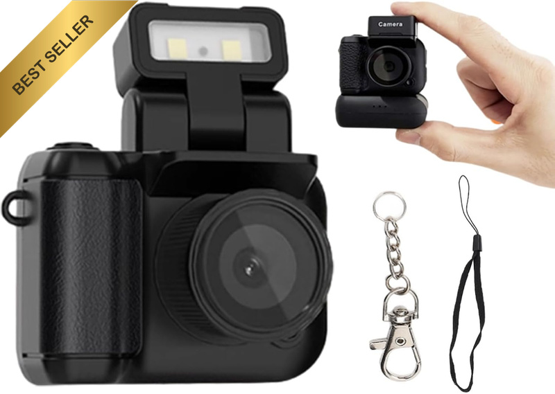 Mini Keychain Camera 1080P 2MP Thumb Sized with Charger Station LED Flash Video