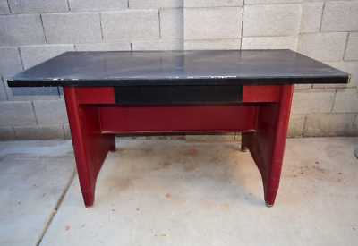 Art Deco Mid Century Modern Metal Desk VTG Antique Industrial Desk