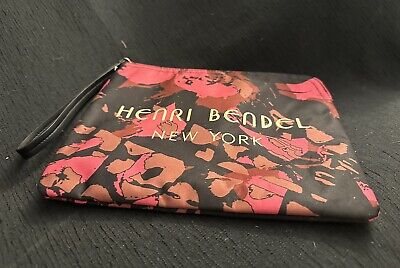 Henri Bendel New York Handle Bag/Make-up Bag. Pink And Black Anstract Design New