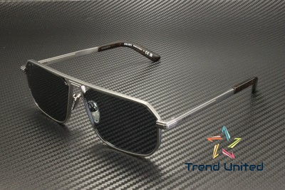 Pre-owned Prada Pr A53s 7cq09t Matte Gunmetal Dark Grey 59 Mm Men's Sunglasses In Gray