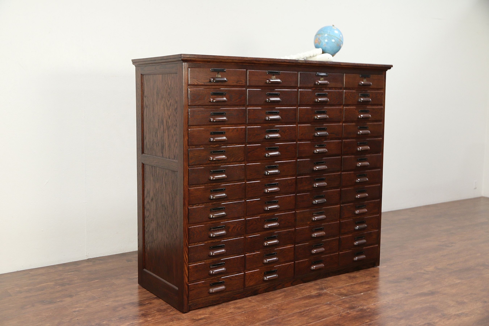 Oak Antique 48 Drawer File or Collector Cabinet, Signed Peterson #29553