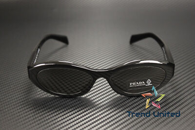 Pre-owned Prada Pr 26zs 16k08z Black Dark Grey 55 Mm Women's Sunglasses In Gray