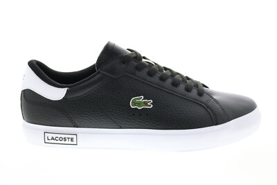 Lacoste Powercourt 0721 2 Мужские Черные Кожаные Кроссовки Lifestyle Обувь