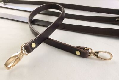 1/2'' Chocolate Dark Brown Leather Bag Handle Purse Replacement Strap - 18 inches