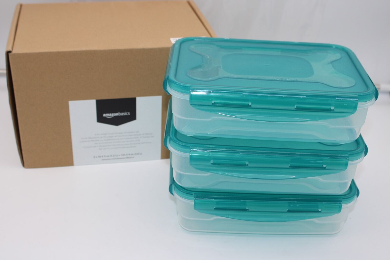 AmazonBasics - Frischhaltedosen-Set, luftdicht, 3-teilig, 23 x 16 x 7 cm