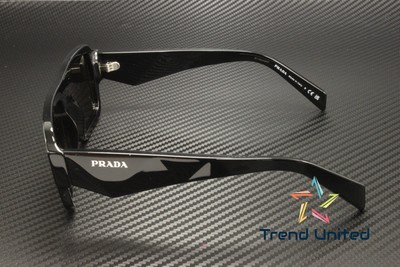 Pre-owned Prada Pr A05s 16k08z Black Dark Grey 53 Mm Men's Sunglasses In Gray