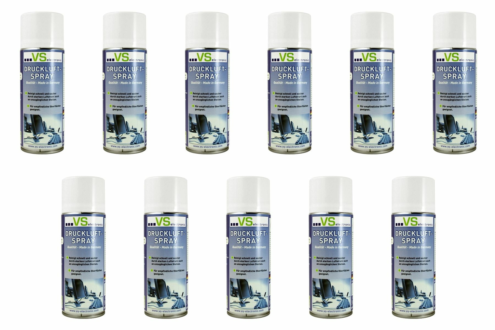 11x Druckluftspray Techstar24 Druckluft Reiniger AIR Duster Spray