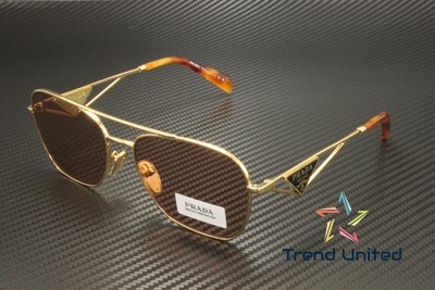 Pre-owned Prada Pr A50s 5ak08m Gold Dark Violet 59 Mm Women's Sunglasses In Purple